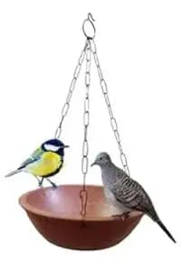 terracotta & bamboo hanging bird feeder