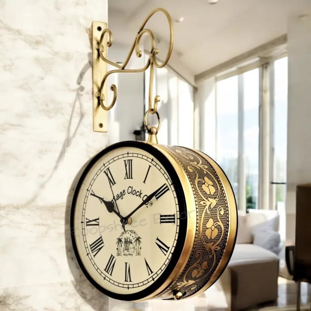 vintage map wall clock