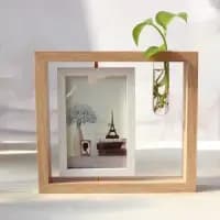 wooden rotating cube photo frame