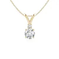 lab grown round diamond solitaire v bale pendant